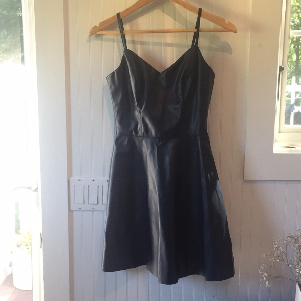 Blue pleather dress. Size: S